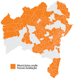 Mapa da Bahia com Abrangncia da Avaliao de Aprendizagem